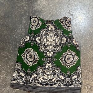 RENEE C. Green and Black Patterned Sleeveless Top medium
